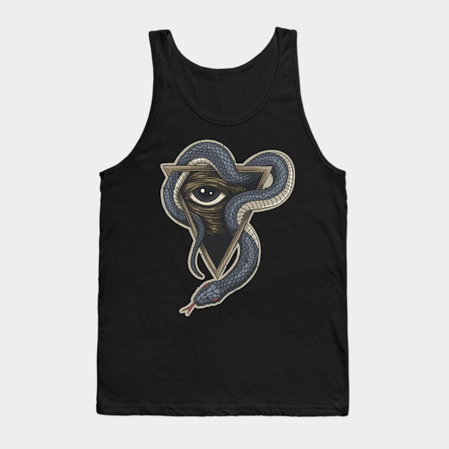 Esoteric Serpent with all seeing eye Tank Top by KennefRiggles